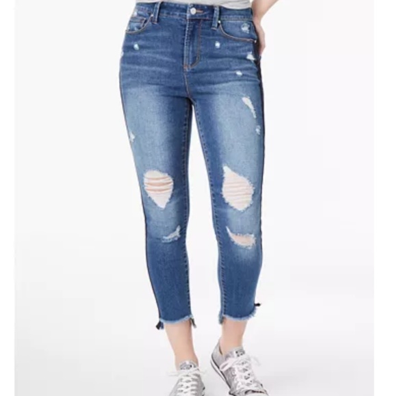 Tinseltown Denim - Tinseltown High Rise Skinny Distressed Jeans NEW